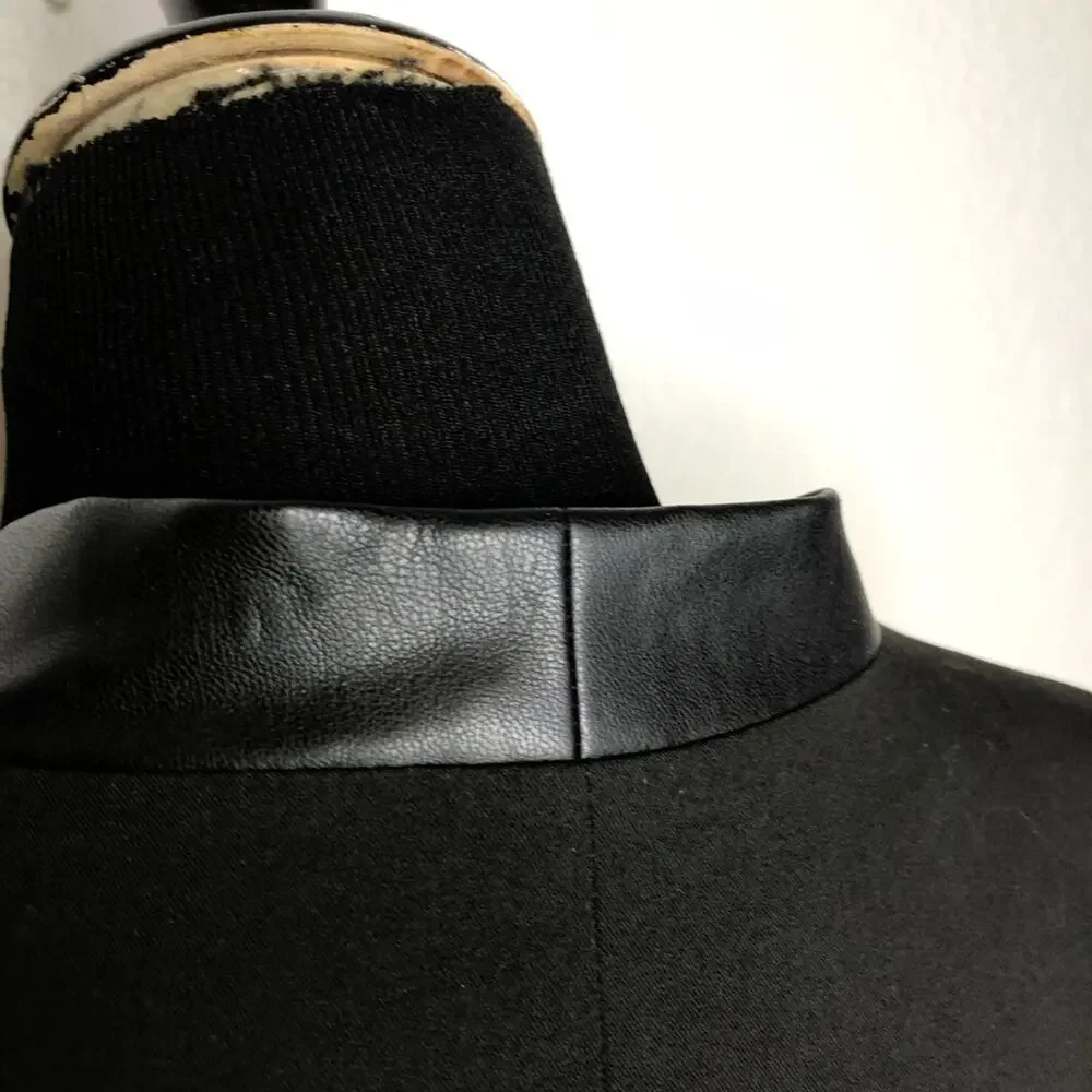 Torrid black faux leather trim open front blazer jacket size 1 or 1X NWT